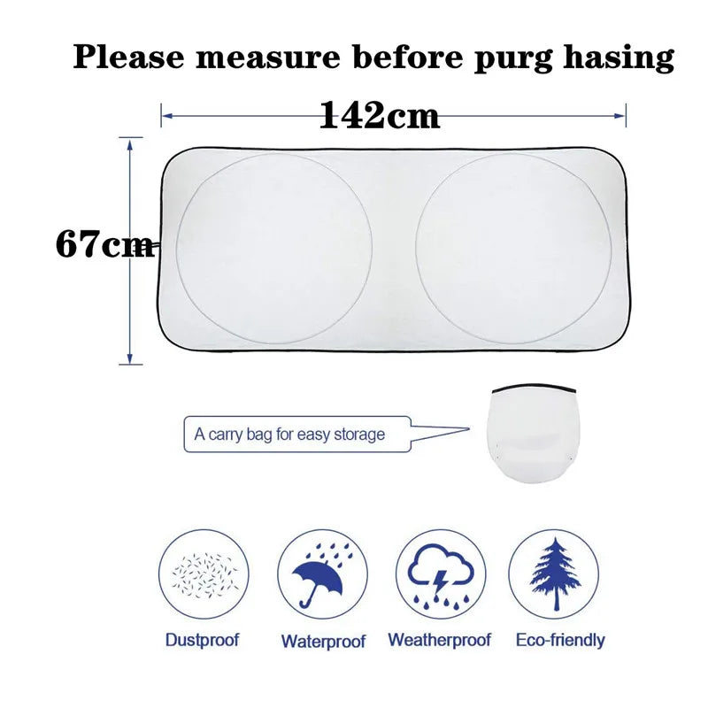 190x90CM Universal UV Protection Shield  Front Rear Car Window Sunshade Sun Shade Visor Windshield Cover Auto Car  Anti Snow Ice