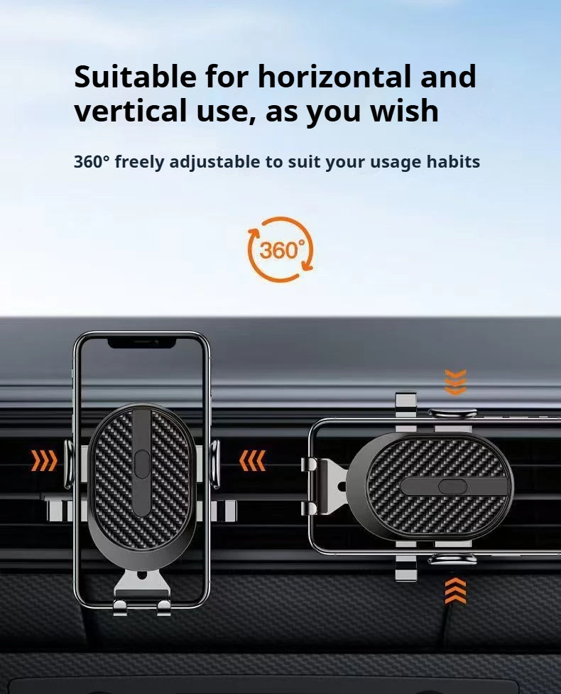 NEW Mobile Phone Holder Air Outlet Gravity Sensor Car Holder Riangle Gravity Frosted Simplicity Solid Metallic Material