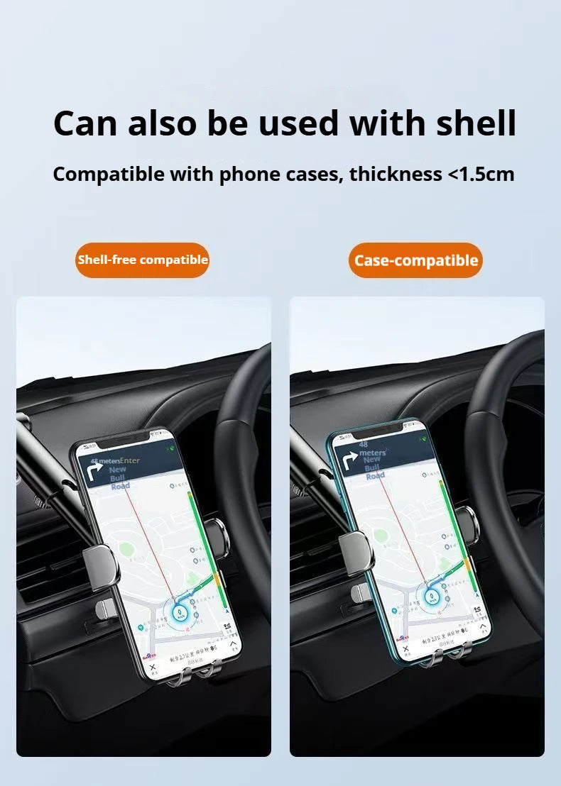 NEW Mobile Phone Holder Air Outlet Gravity Sensor Car Holder Riangle Gravity Frosted Simplicity Solid Metallic Material