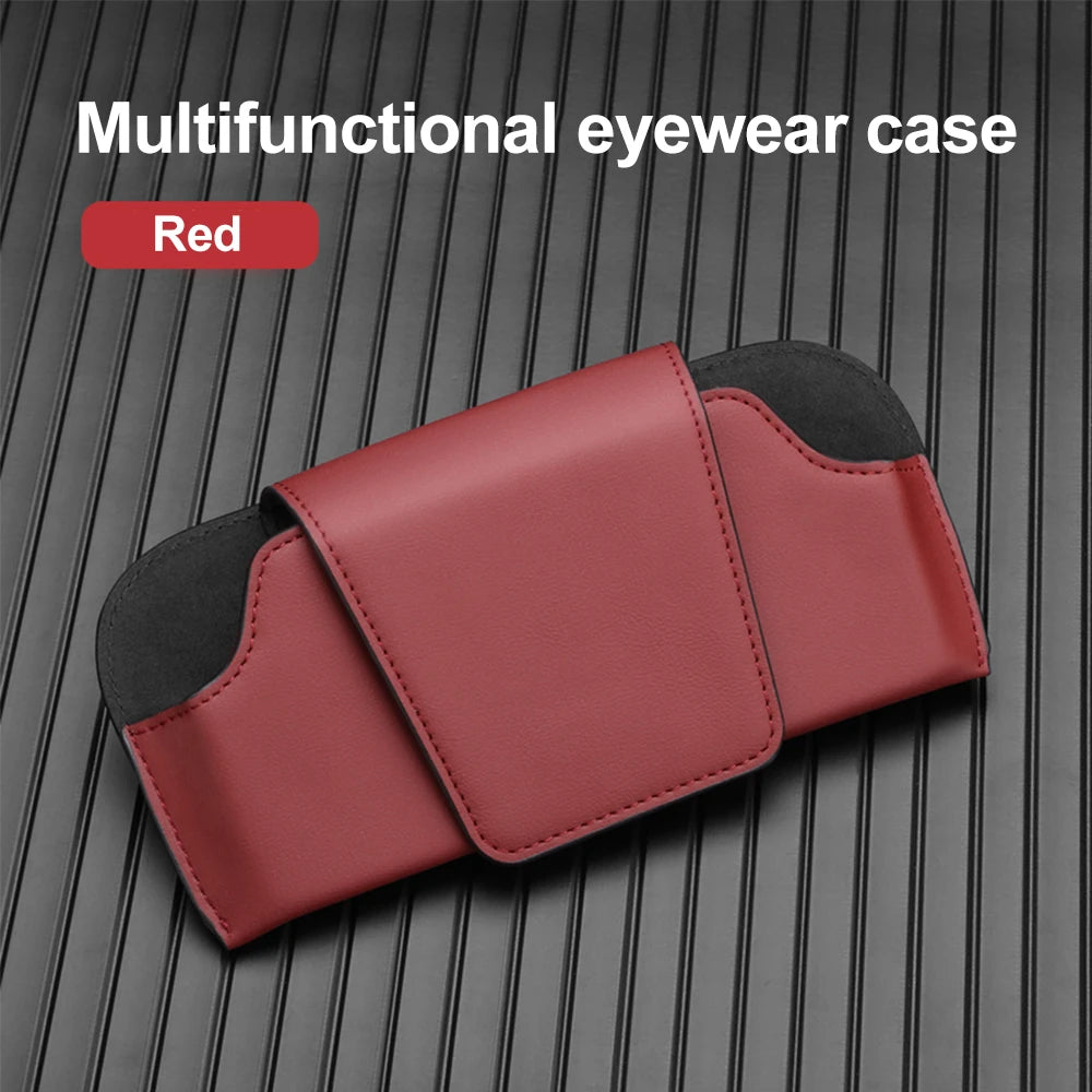 Magnetic Car Sunglasses Holder Case Universal Auto Sun Visor Glasses Box Clip Sunglasses Holder Fastener Eyeglasses Storage